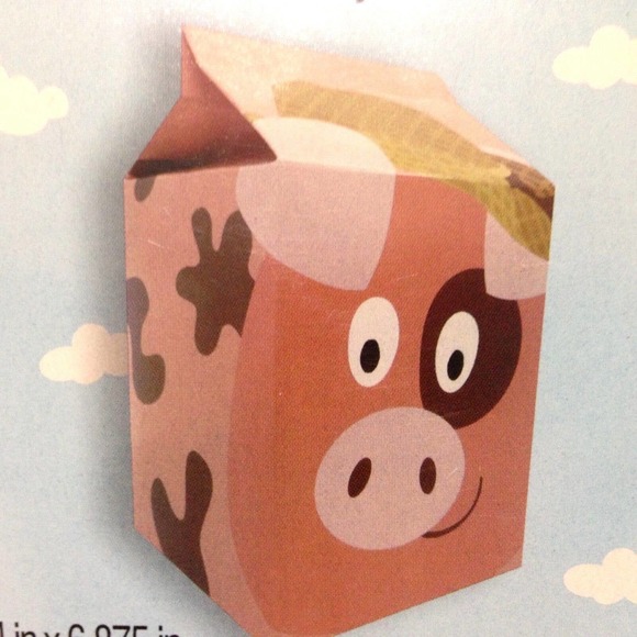 Lot of 10 Pcs Treat Boxes by Studio 18 Farm Pig Theme 4"x4"x6.875" - Picture 2 of 4